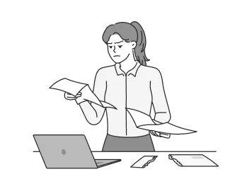 名刺の登録・管理が負担な課題のイラスト