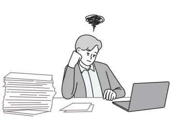 情報を活かせない課題のイラスト