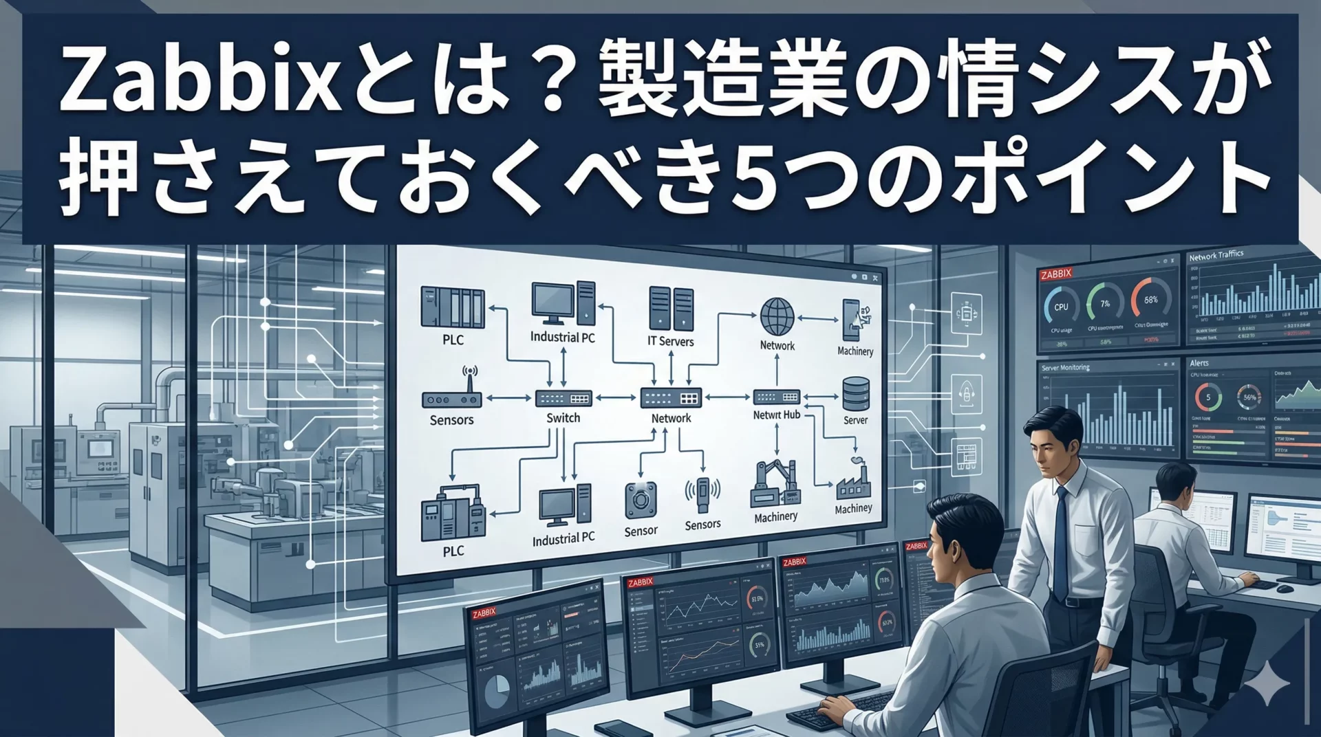 Zabbixとは？製造業の情シスが押さえておくべき5つのポイント【2026年版】