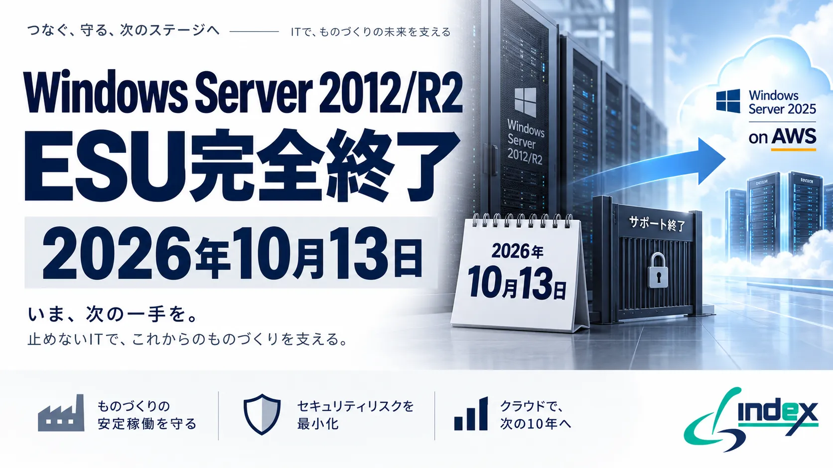 Windows Server 2012/R2のESUは2026年10月13日に完全終了｜4年目なし・残り1か月の選択肢とAWS上で2025へ上げる方法【2026年版】